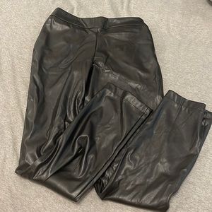 ASOS Petite Black Leather Look Trackpant Size 2